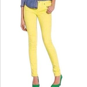 J.Crew‎ Jeans Toothpick 27 Ankle Bright Yellow Skinny Low Rise Classic